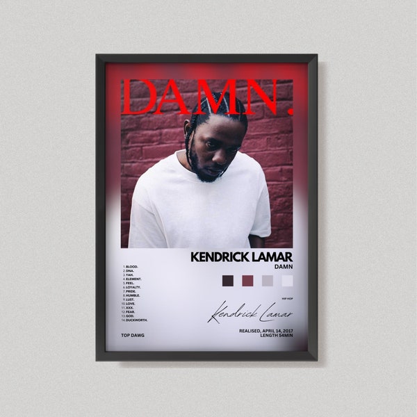 Kendrick Lamar Merde | Affiches de couverture d'album | Art mural pour pochette d'album | Affiches de haute qualité | Formats A4, A3, A2