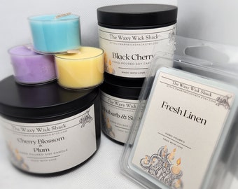 Scented Candles & Wax Melts - Handmade, Highly scented, small, medium and large candles