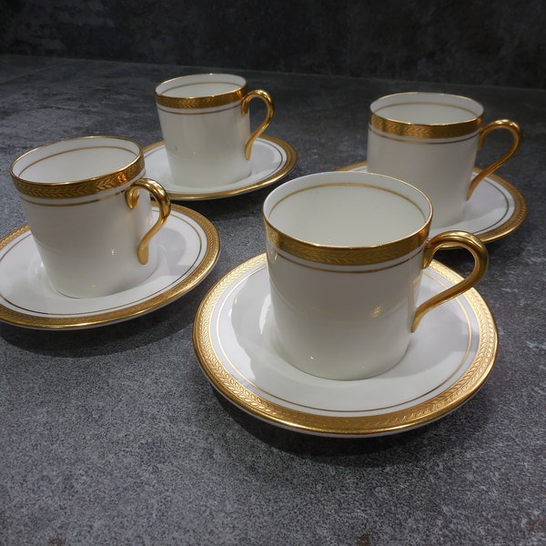 Vintage Collectable Aynsley Bone China Gilded Elizabeth Coffee Cup Can Demitasse and Saucer 4 Available