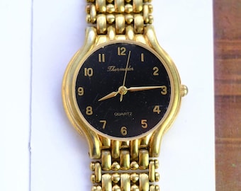 Vintage Thermidor Gold-Tone Women's Watch – Black Dial, Quartz Japan Movement, Watch in the collection