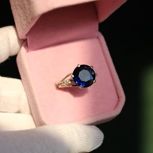 Vintage sterling silver ring with sapphire, Ukrainian vintage silver Ring with blue stone, silver ring Size 6,5 US