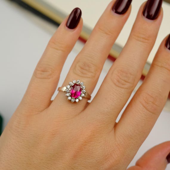 Vintage ruby ring, sterling silver ruby ring, Ukr… - image 3