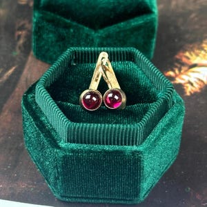 Vintage Sterling silver earrings red rubies, Soviet delicate silver earrings, Small red earrings for girls