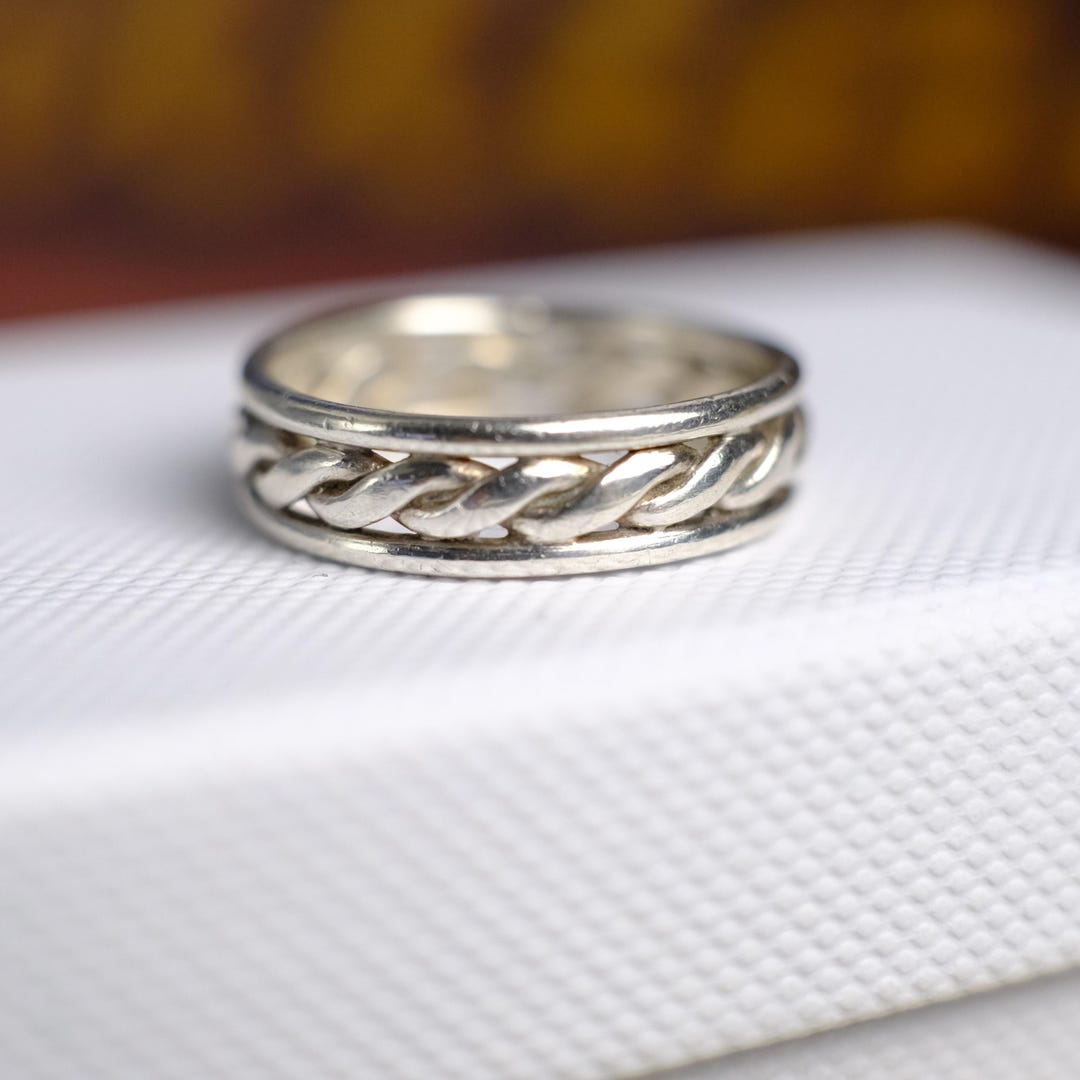 Vintage Silver Braid Ring - Minimalist Handmade Silver Ring 6-6.5 US ...