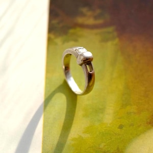 Vintage sterlingzilveren ring met zirkonia, Oekraïense gemarkeerde zilveren sieraden, elegante statement edelsteenband