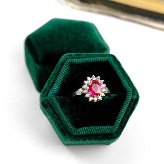 Vintage ruby ring, sterling silver ruby ring, Ukr… - image 1