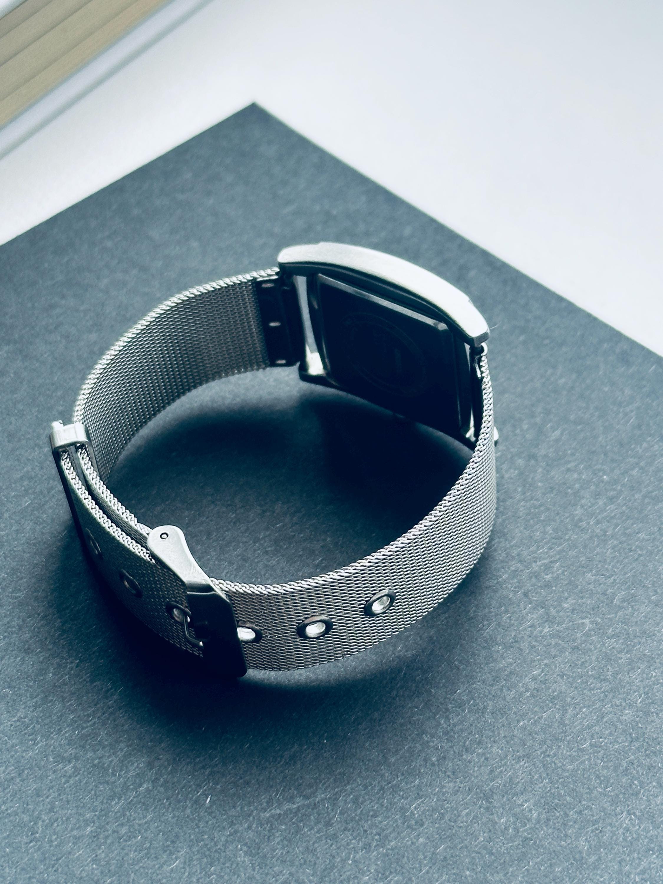 Vintage Guess Sleek Silver Women\'s Bracelet Watch Vintage GUESS Watch Womens, Silver Mesh Bracelet, Square  main image 3