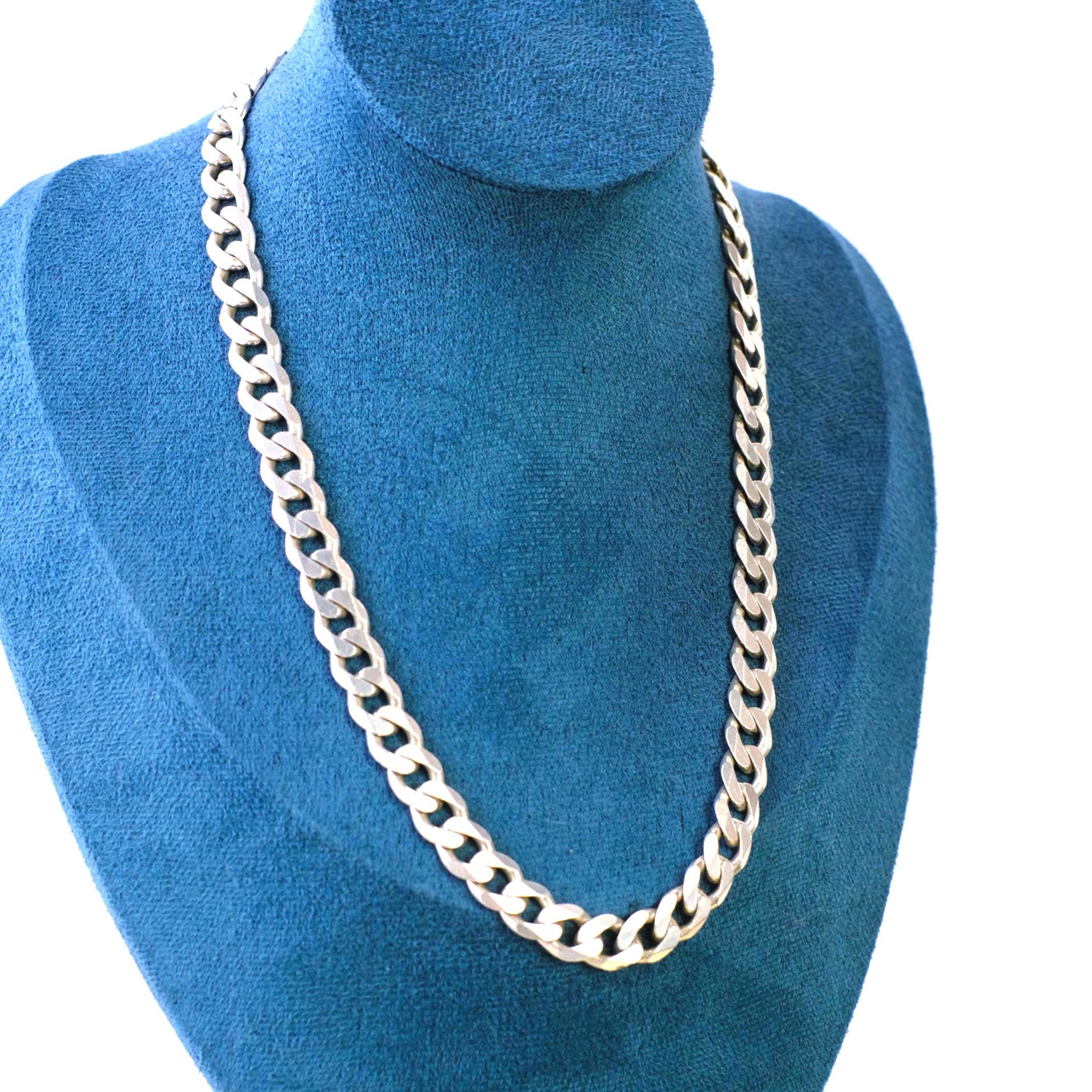 Vintage 925 Chain Choker, Heavy Sterling Silver Chain, Wide, Wide