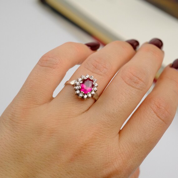 Vintage ruby ring, sterling silver ruby ring, Ukr… - image 10