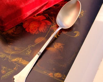 Cuchara antigua de plata de ley 84 con cabeza con sello distintivo, cucharilla antigua de plata de ley