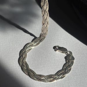 Vintage Braided Sterling Silver Bracelet - Made in Italy