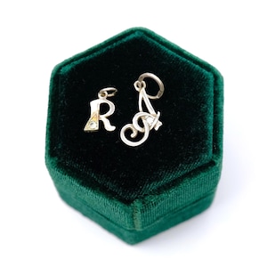 Vintage Sterling Silver Letter A, Letter R Charm, 925 Silver Initial Pendant, Ukrainian Silver Charm, Script Letter Necklace Charm, 90s