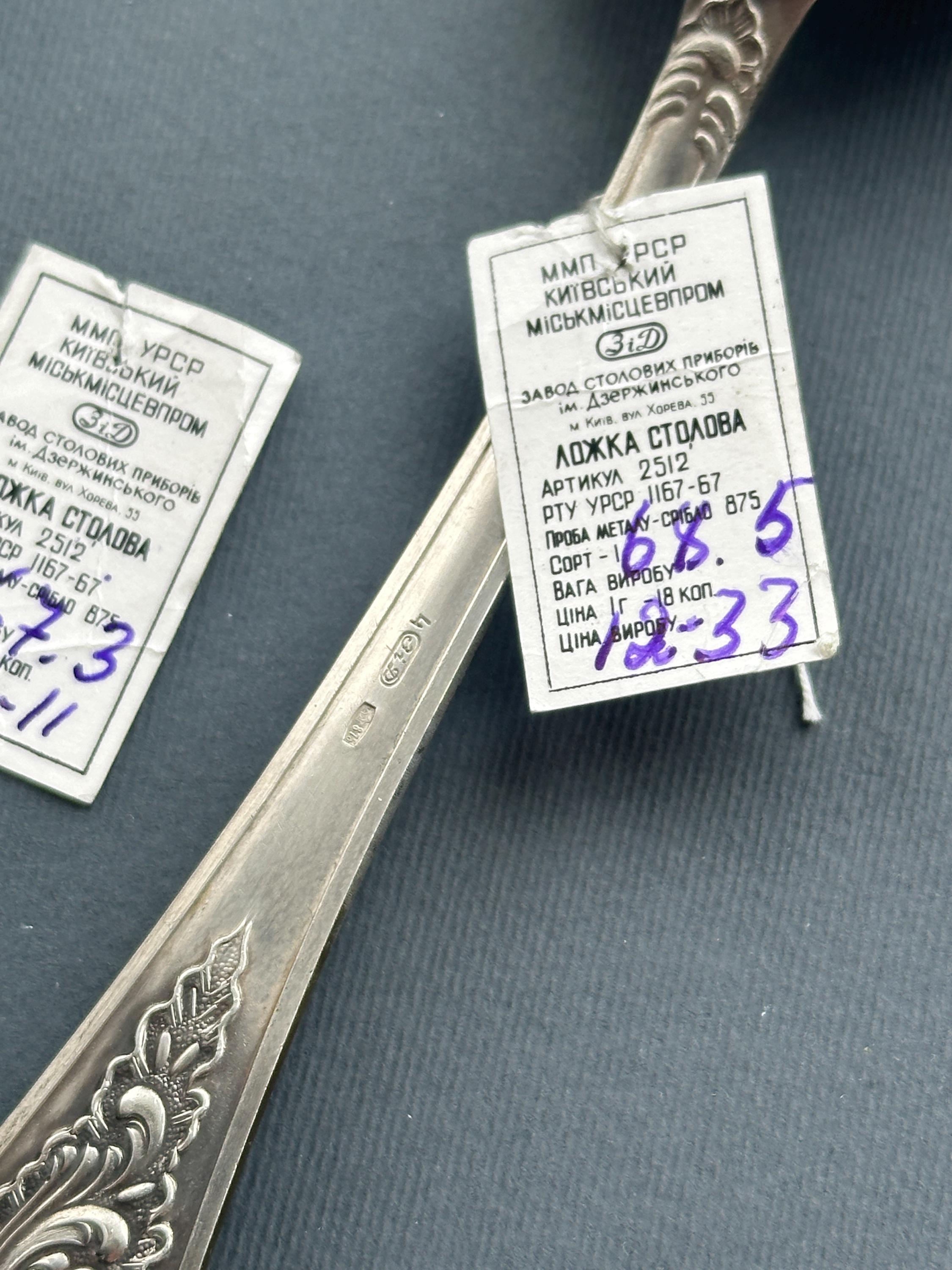 スターリングシルバーのテーブルスプーン新品、ソビエトシルバー