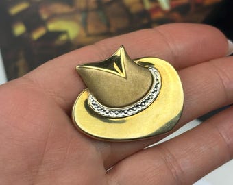 Rare Vintage Hat Brooch - 9K Solid Gold (375) Collectible Pin