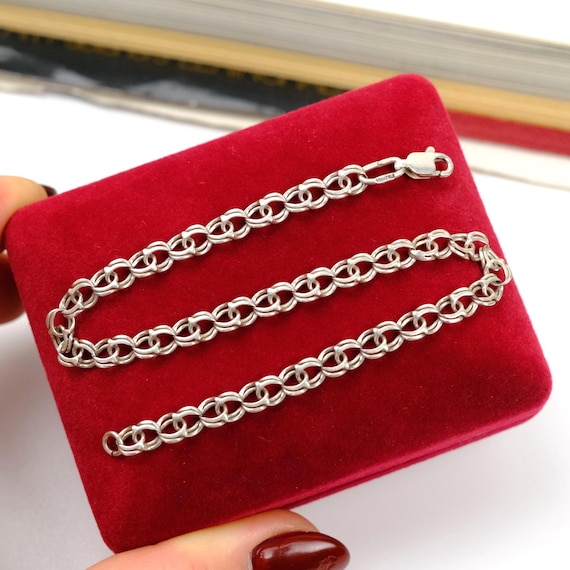 Vintage Sterling Silver Chunky Bracelet Byzantine Weave, Bismarck