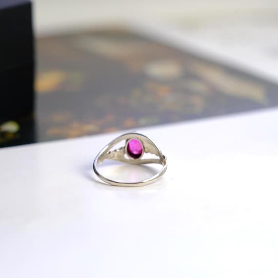 Vintage Soviet ring with ruby, vintage silver 875… - image 6