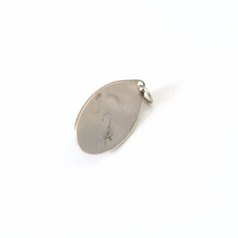 Vintage Soviet oval amazonite pendant, Vintage pendant with natural green stone image 3