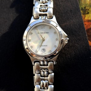 Vintage Klaus-Kobec Swiss Watch: Mother of Pearl Dial, Stainless Steel