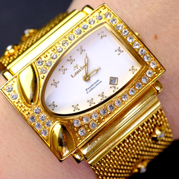 Laurine Premium Watch, Gold Crystal Women Watch, Mesh  display picture 1