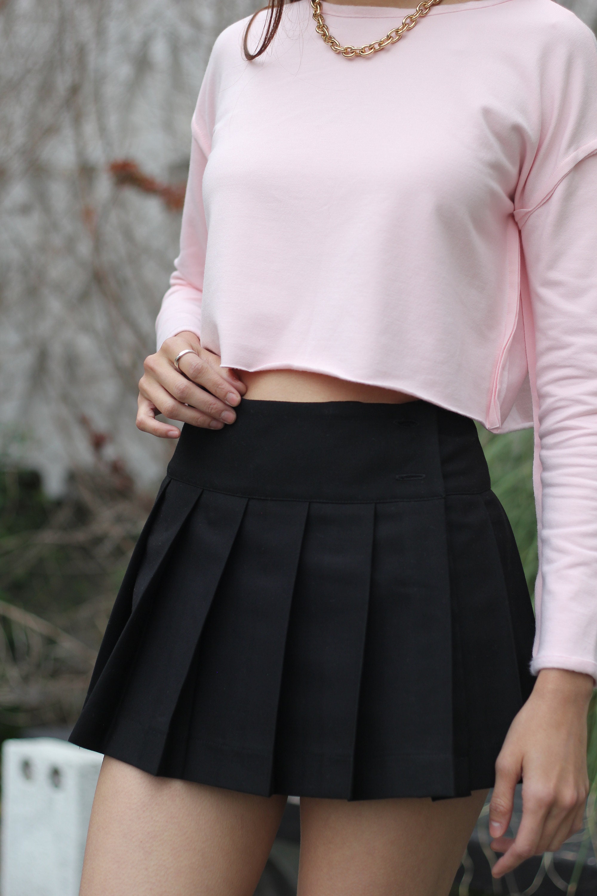 PLEATED FULL HEM SKIRT HANGING AROUND main image 0