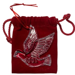 Vintage Waterford 2001 Crystal Peace Dove 10th Edition Christmas Ornament