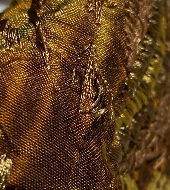 Lara Ashley Cream Denim Shell Button Closure Appl… - image 7