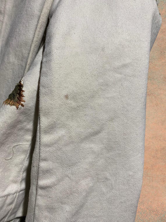 Lara Ashley Cream Denim Shell Button Closure Appl… - image 8