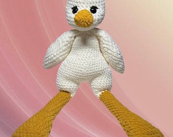 Handcrafted Crochet Goose Plush 22” Long Legged Farmhouse Nursery Decor Gift