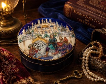 Vintage Heinrich Villeroy & Boch “The Firebird” Russian Fairy Tales Trinket Box W. Germany Limited Edition Boris Zvorykin
