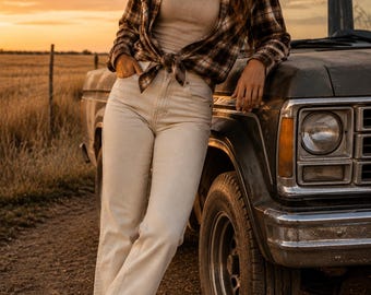 Jeans Levi Strauss Signature Bootcut da donna, taglia 14, color crema, stile Y2K, a vita alta