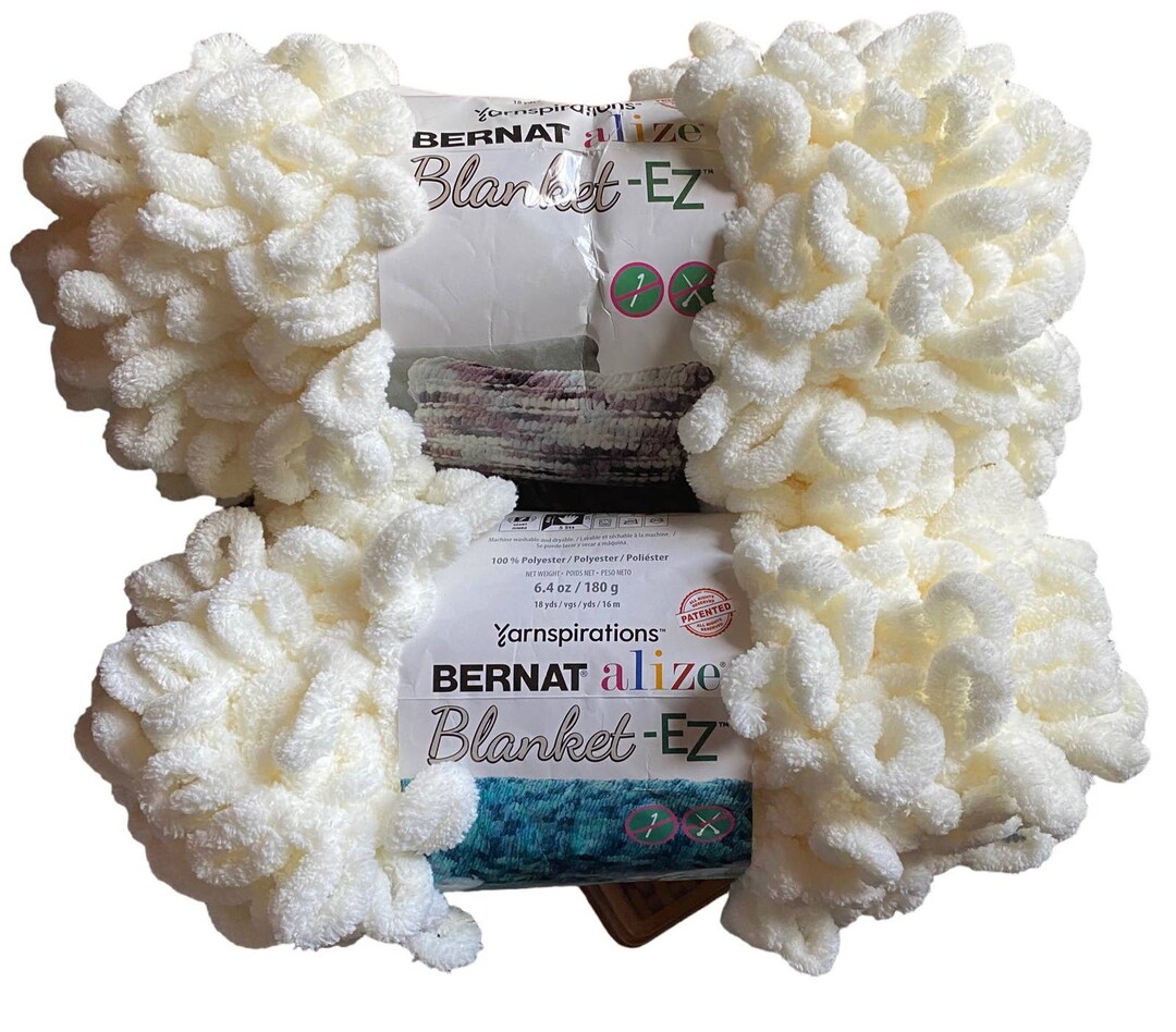 2 Skeins Bernat Alize Blanket EZ Cream Color Loop Yarn 6.4 Oz Each - Etsy
