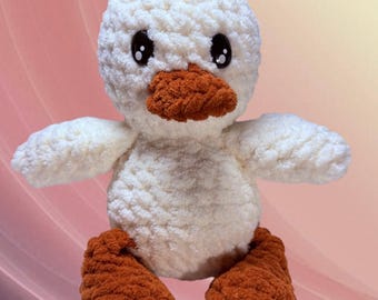 Handcrafted Crochet Duck Plush 9” Baby Gift Amigurumi
