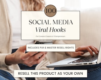 100 ganchos virales de redes sociales para creadores de contenido. Reels-Publicaciones-Historias-Hechas para ti-PLR. Participe, haga crecer sus derechos de reventa de Instagram incluidos.