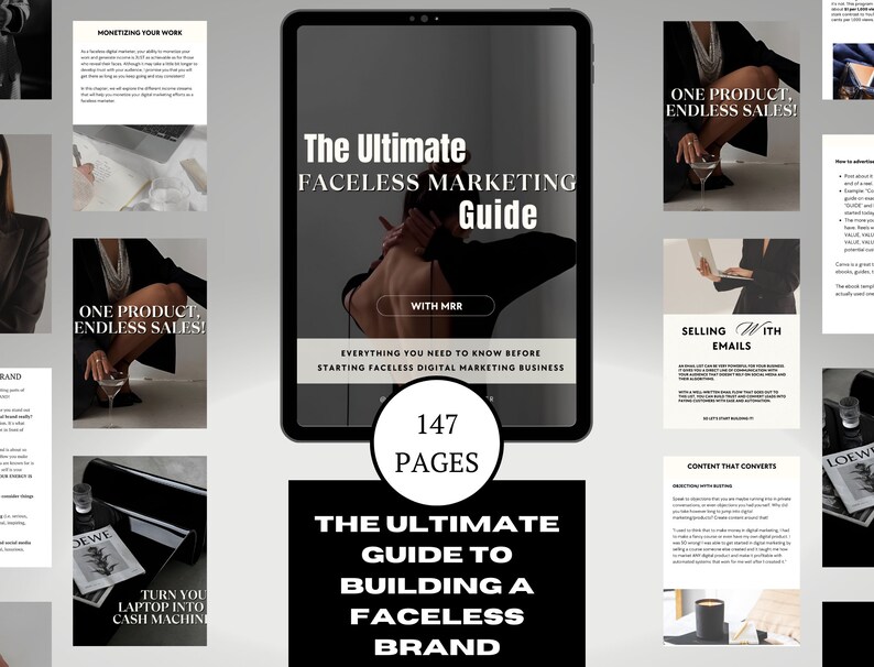 The Ultimate Faceless Digital Marketing Guide-Done for You Digital Product-Master Resell RightMRRPrivate Label Right PLRPassive Income imagen 1