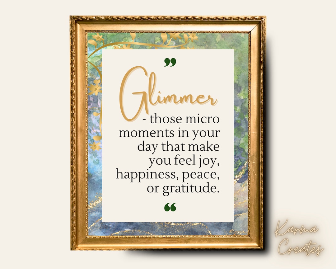 Digital Glimmer Typography Art Print: Joy, Happiness, Peace, Gratitude ...