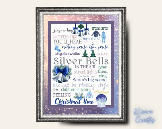 Christmas Song Lyric Art- Silver Bells - Etsy Canada Christmas Song Lyric Art- Silver Bells - Etsy Canada