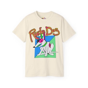 Rude Dog  - Retro Surf Wear T-shirt, '80s '90s Cartoon Tee, Skate Wear Vintage Top, Unisex Graphic Shirt, Bold Street Style