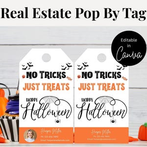 Editable Realtor Halloween Tag: Real Estate Marketing (Digital Download)