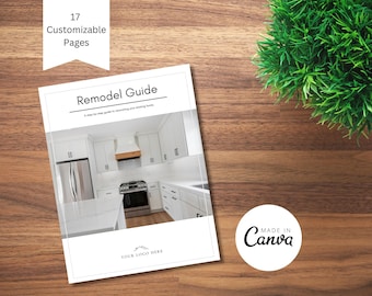 Remodeler's Guide: Home Remodeling Process, Builder Client Workbook (Canva Editable)
