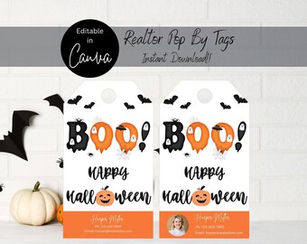 不動産業者向けハロウィンタグ、編集可能なマーケティングテンプレート（デジタルダウンロード）