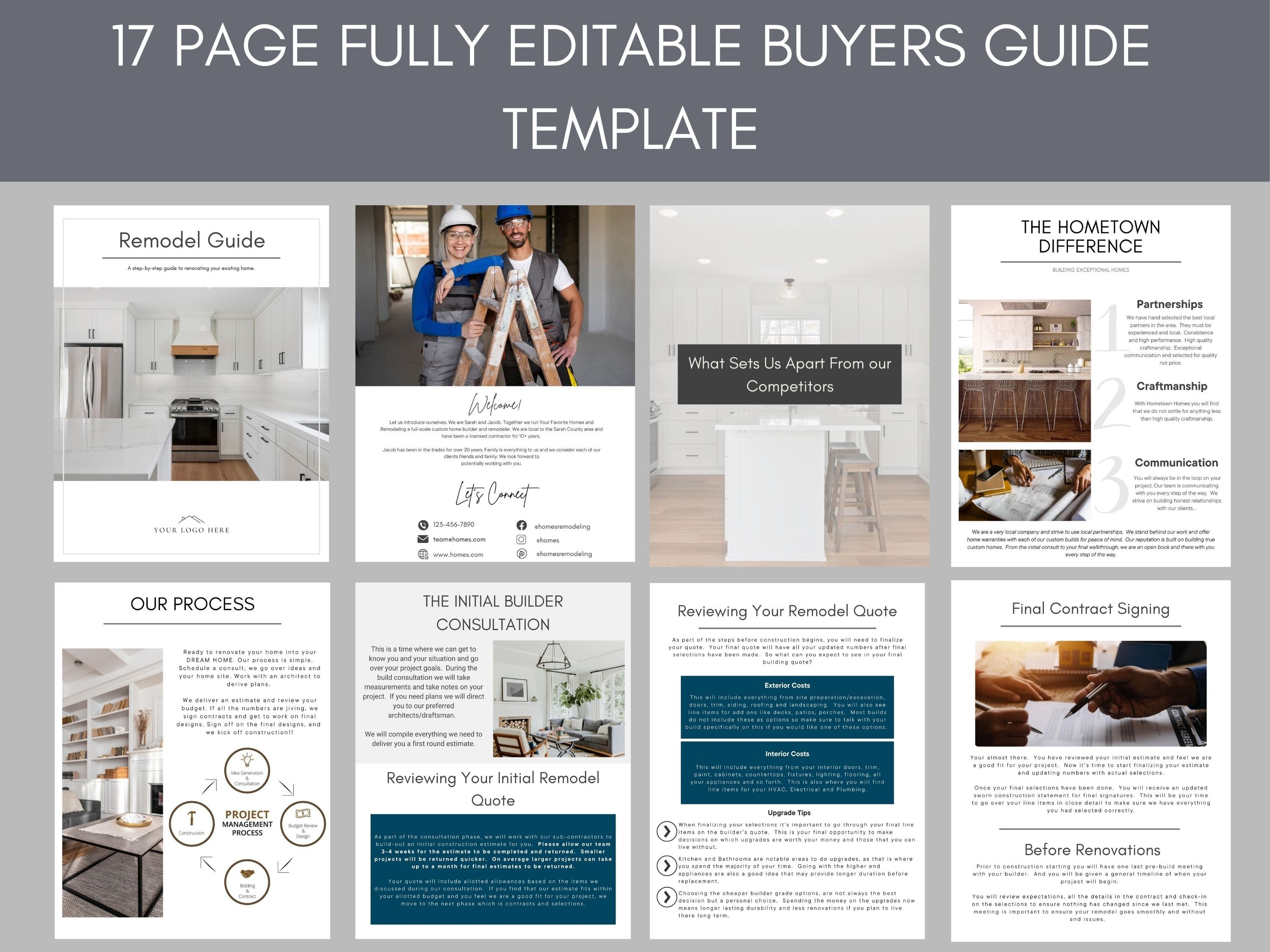 Remodeler's Guide: Home Remodeling Process, Builder Client Workbook ...