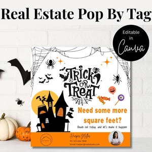 Etykieta na prezent dla agenta nieruchomości na Halloween: Marketing wpadnij (pobierz plik PDF)