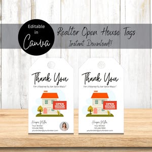 Real Estate Agent Open House Gift Tags, Realtor Open House Labels, Treat Stickers, Real Estate Open House Printable, Open House Marketing