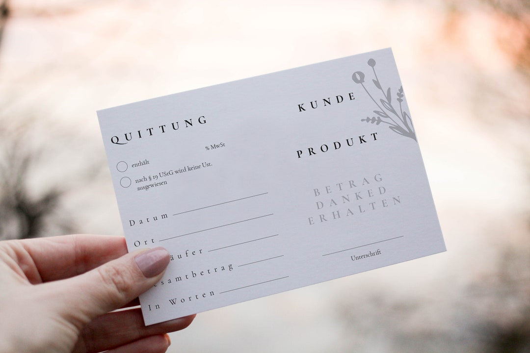 RECEIPT BLOCK A5, Digital Download (also in A4), Ready to Print ...