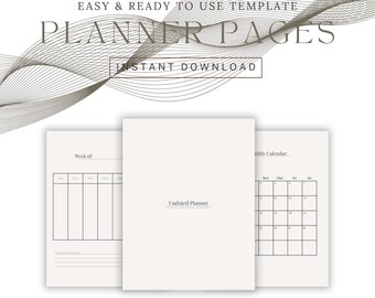 Undated Minimalist Life Organizer | Beige & Grey Digital + Printable PDF | iPad GoodNotes Layout | Weekly and Monthly Planner