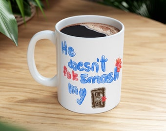 He doesnt fok smash my door f1 mug, gunther steiner mug, Hass f1 meme mug, f1 mug, funny gift for f1 fan, formula 1 gift