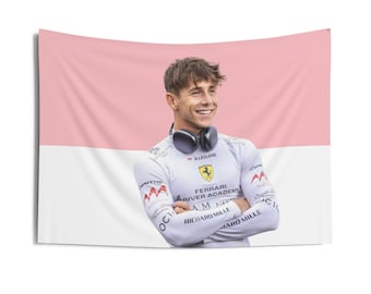 Arthur Leclerc Flag, Leclerc brothers Flag, 36"x26" Arthur Leclerc Tapestry, pink f1 flag.