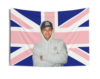 lando norris flag, lando norris tapestry, pink f1 flag, 36&quot; x 26&quot; f1 tapestry