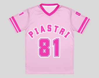 Oscar Piastri roze jersey, meisjesachtige f1-jersey, f1-cadeau.