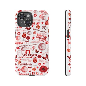 Custodia per telefono F1 rossa, custodia per telefono F1 femminile, custodia per Samsung Formula 1, regalo F1 per lei, custodia F1 per iPhone 16.